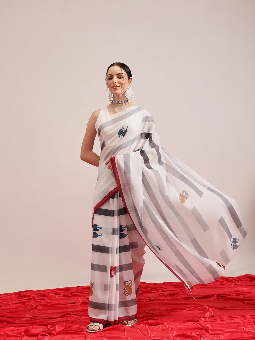 Animal Digital Printed Soft Mal Cotton Saree