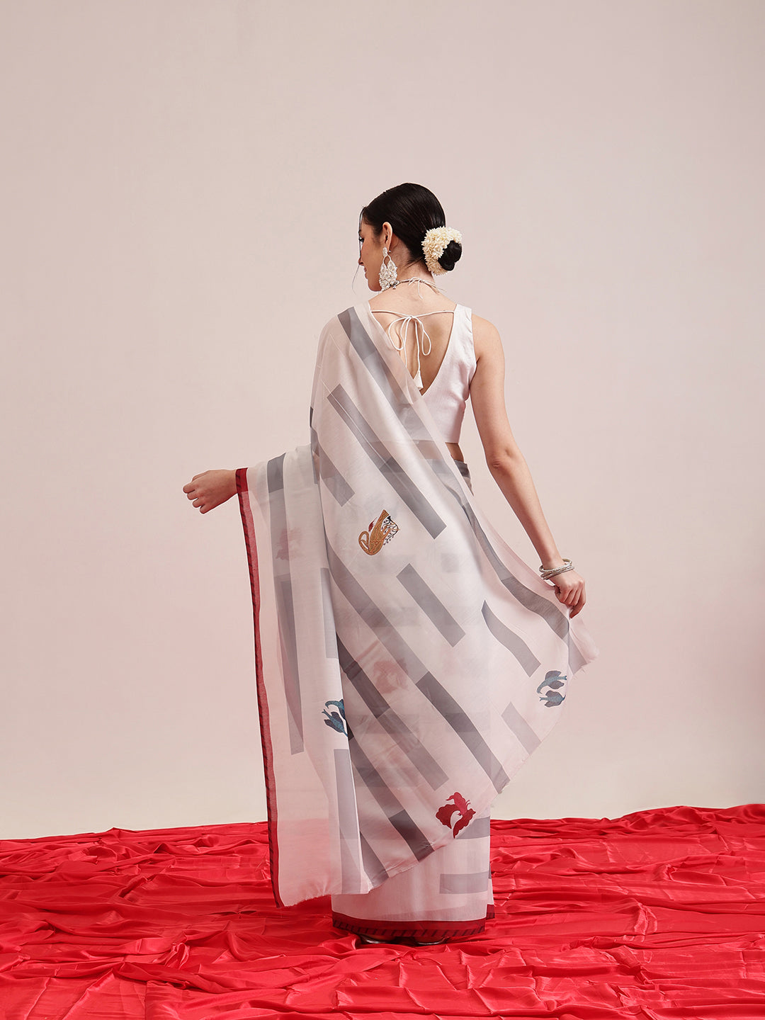 Animal Digital Printed Soft Mal Cotton Saree