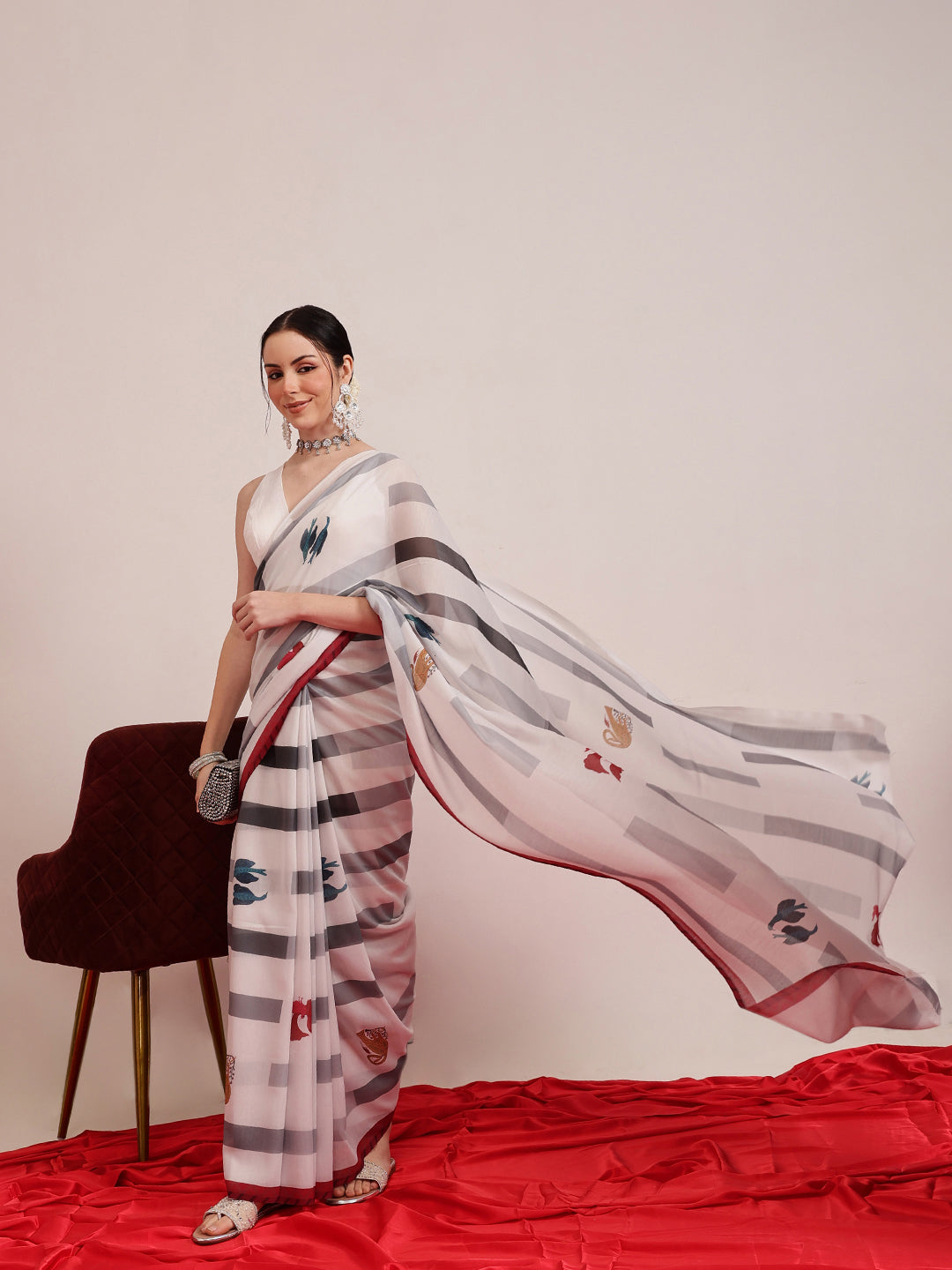 Animal Digital Printed Soft Mal Cotton Saree