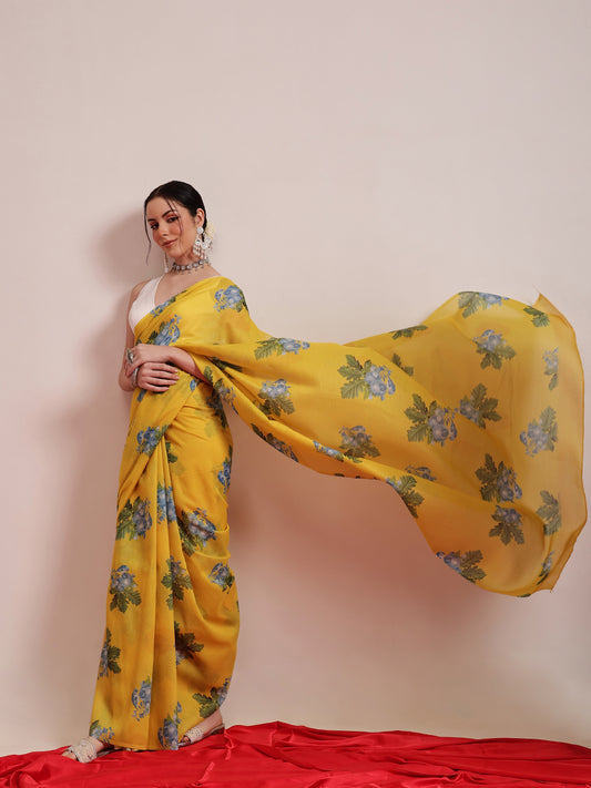 Digital Printed Soft Mal Cotton Saree