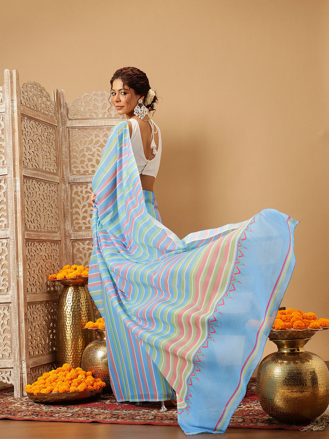 Digital Printed Soft Mal Cotton Saree