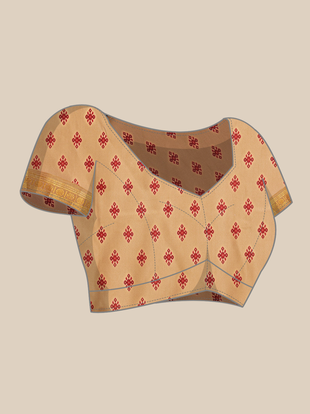 Ikkat Patola Digital Printed Saree Embellished with Tassels