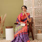 Ikkat Patola Digital Printed Saree Embellished with Tassels