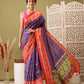 Ikkat Patola Digital Printed Saree Embellished with Tassels