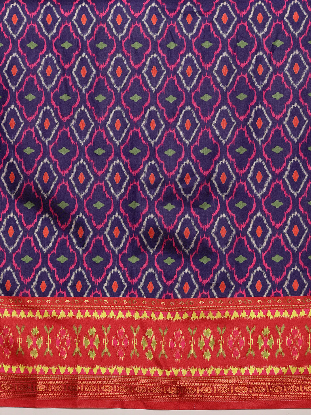 Ikkat Patola Digital Printed Saree Embellished with Tassels