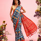 Ikkat Patola Digital Printed Saree Embellished with Tassels