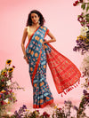 Ikkat Patola Digital Printed Saree Embellished with Tassels