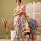 Ikkat Patola Digital Printed Saree Embellished with Tassels