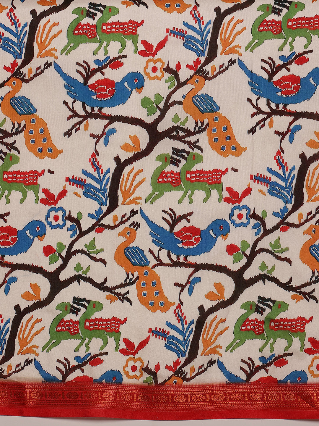 Ikkat Patola Digital Printed Saree Embellished with Tassels