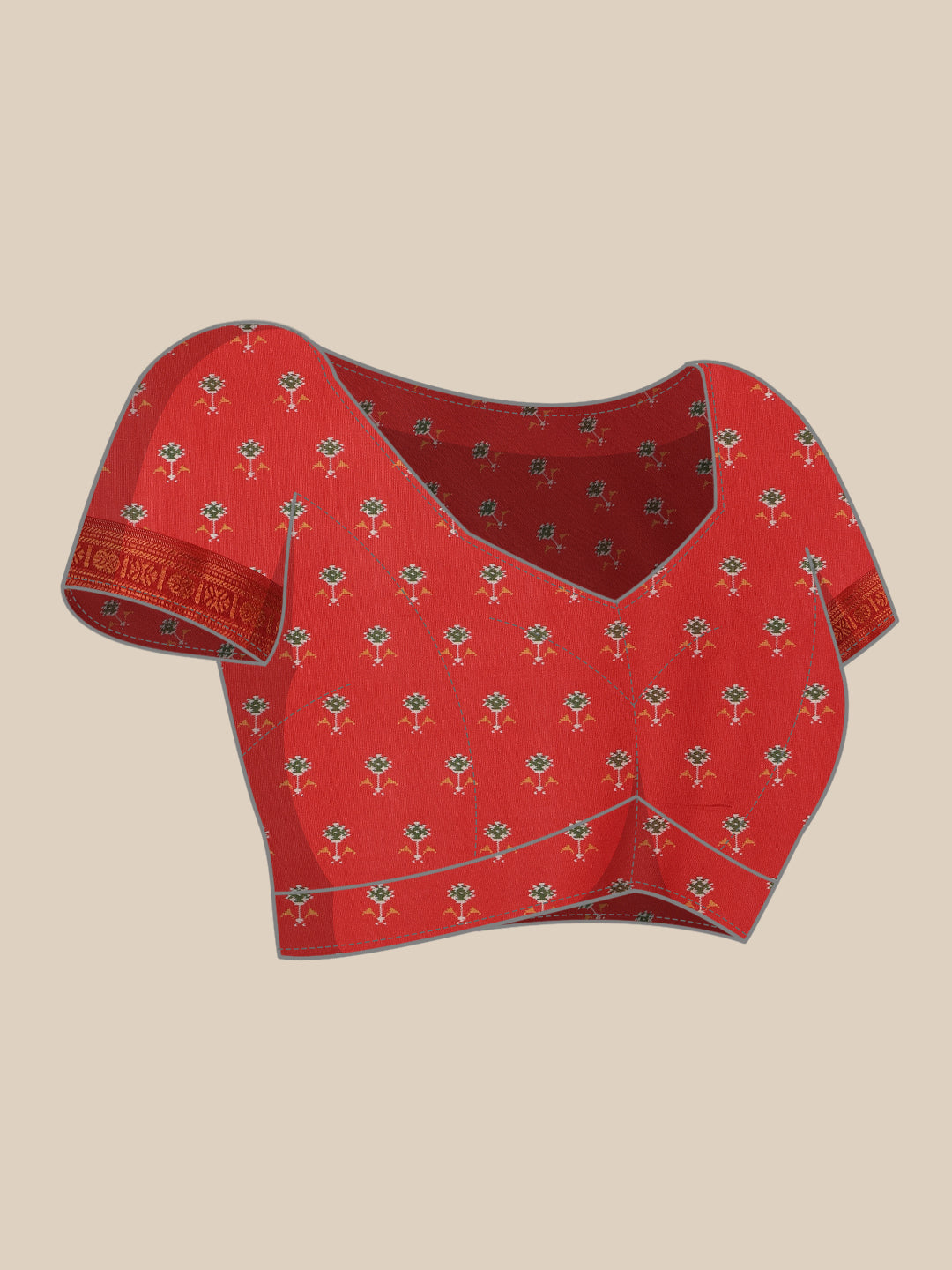 Ikkat Patola Digital Printed Saree Embellished with Tassels