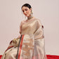 Pichwai Digital Printed Muga Tissue Saree