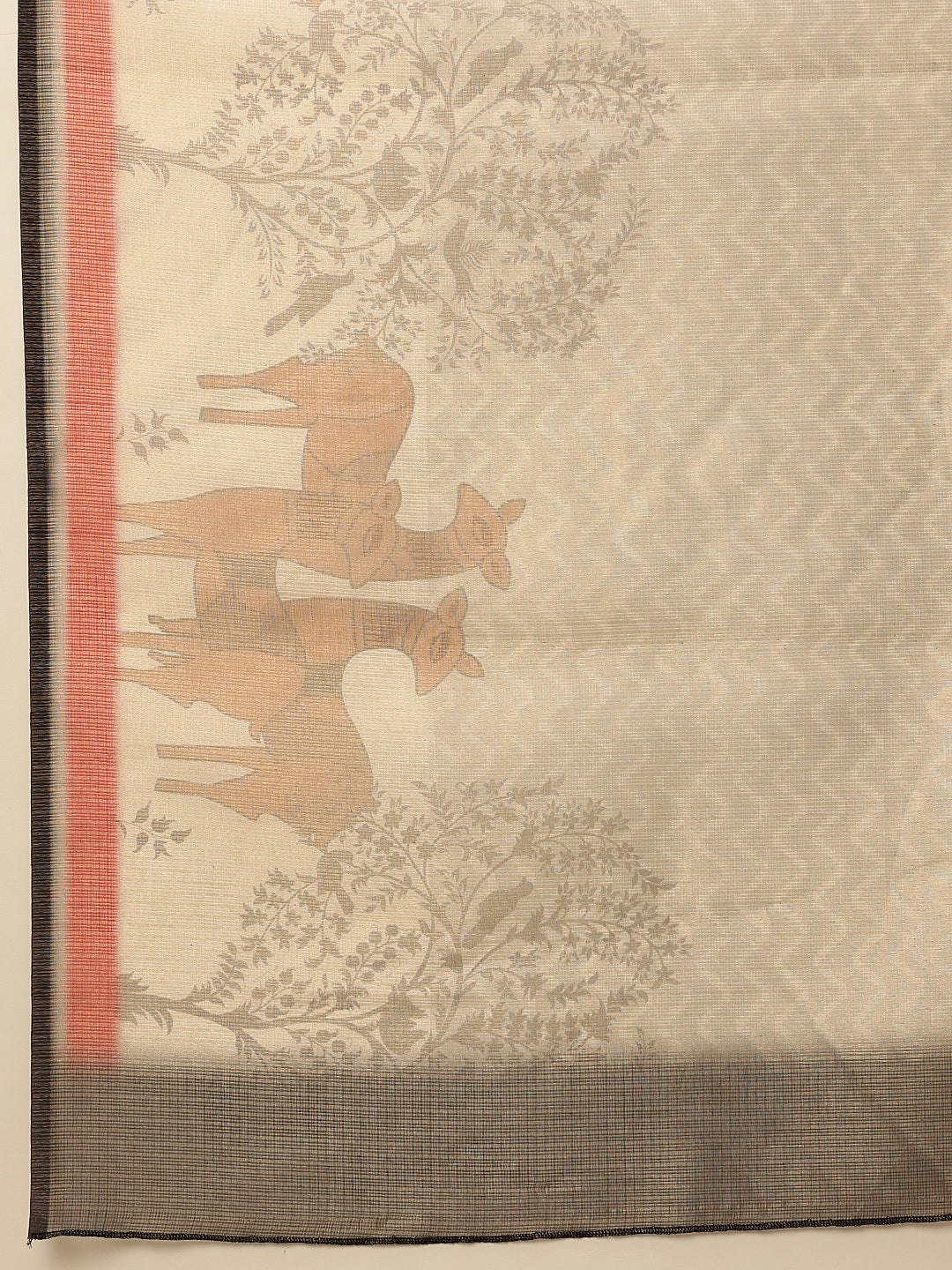 Pichwai Digital Printed Muga Tissue Saree