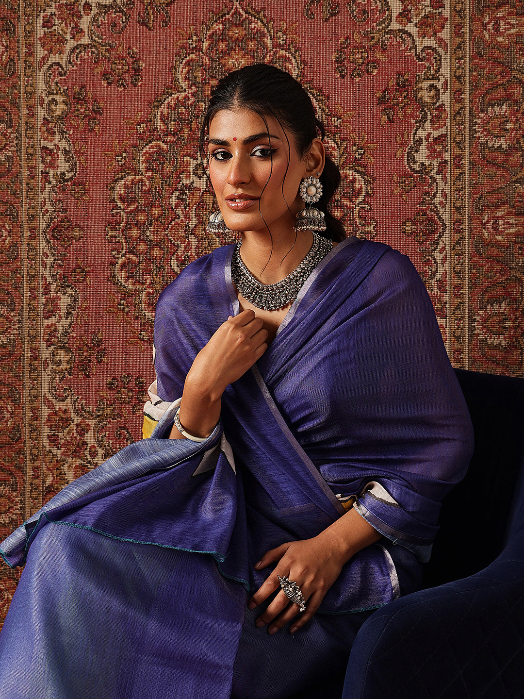 Floral Printed Cotton Silk Tissue Saree
