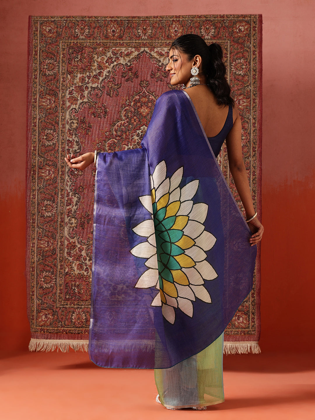 Floral Printed Cotton Silk Tissue Saree