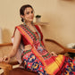Rajkoti Double Ikat Patola Soft Silk Saree With Tassels