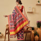 Rajkoti Double Ikat Patola Soft Silk Saree With Tassels