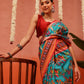 Hyderabadi Double Ikat Patola Soft Silk Saree With Tassels