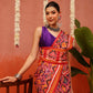 Hyderabadi Double Ikat Patola Soft Silk Saree With Tassels