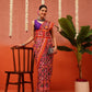 Hyderabadi Double Ikat Patola Soft Silk Saree With Tassels
