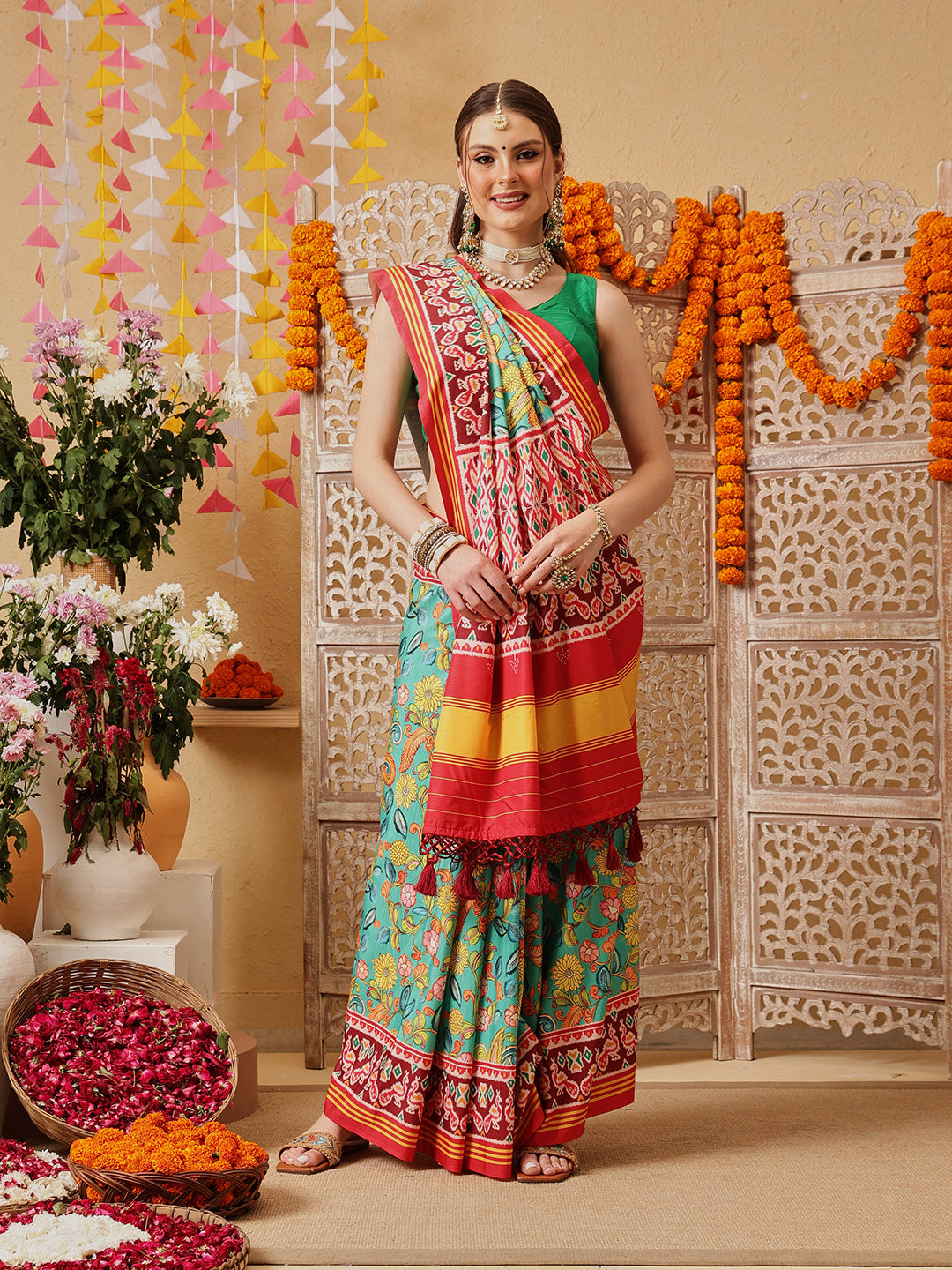 Kalamkari With Traditional Patola Printed Sarees