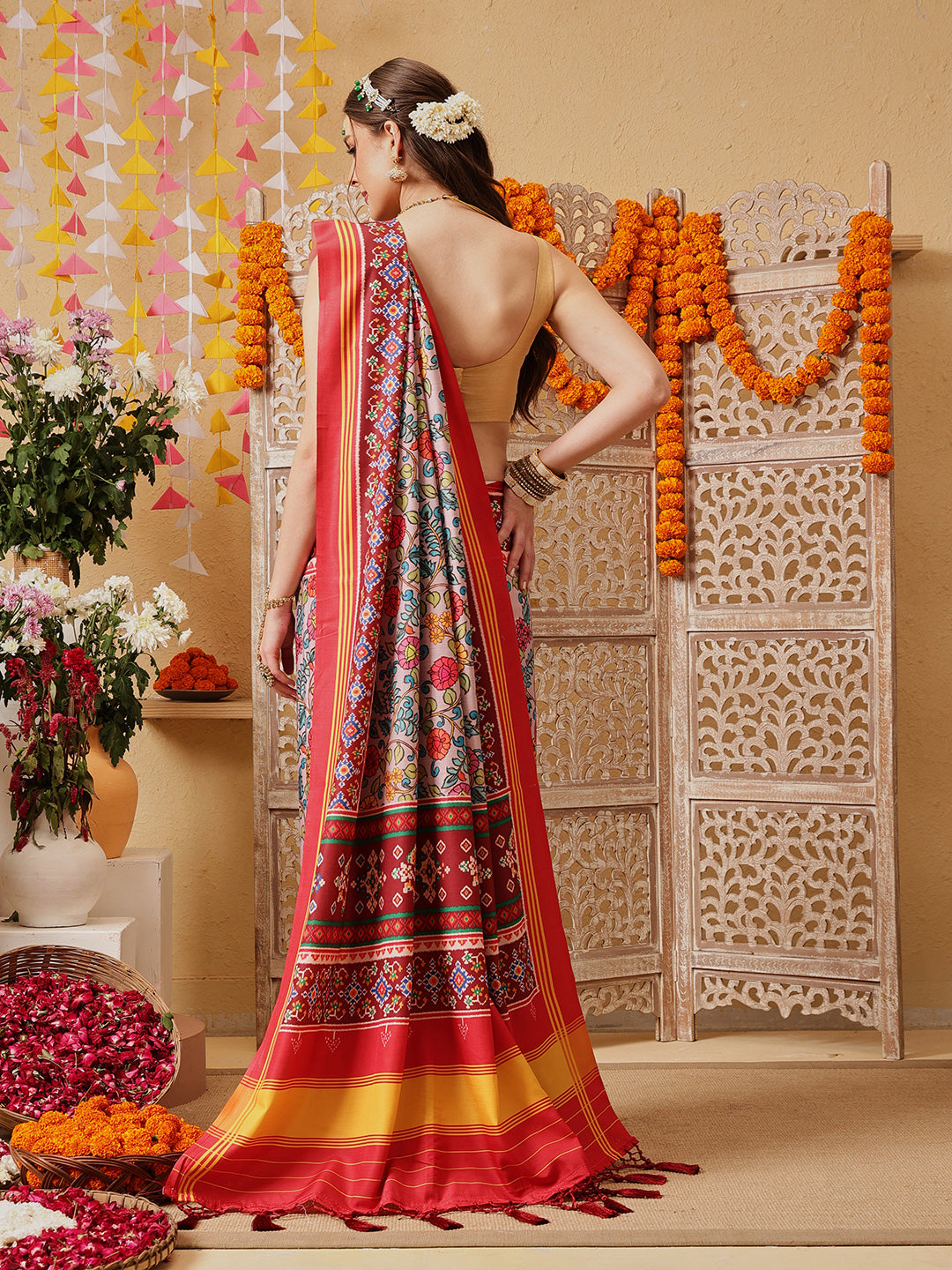 Kalamkari With Traditional Patola Printed Sarees