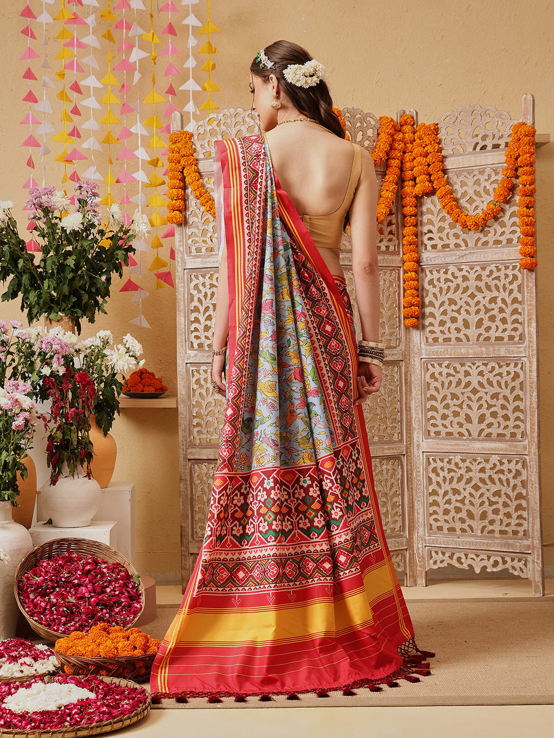 Kalamkari With Traditional Patola Printed Sarees