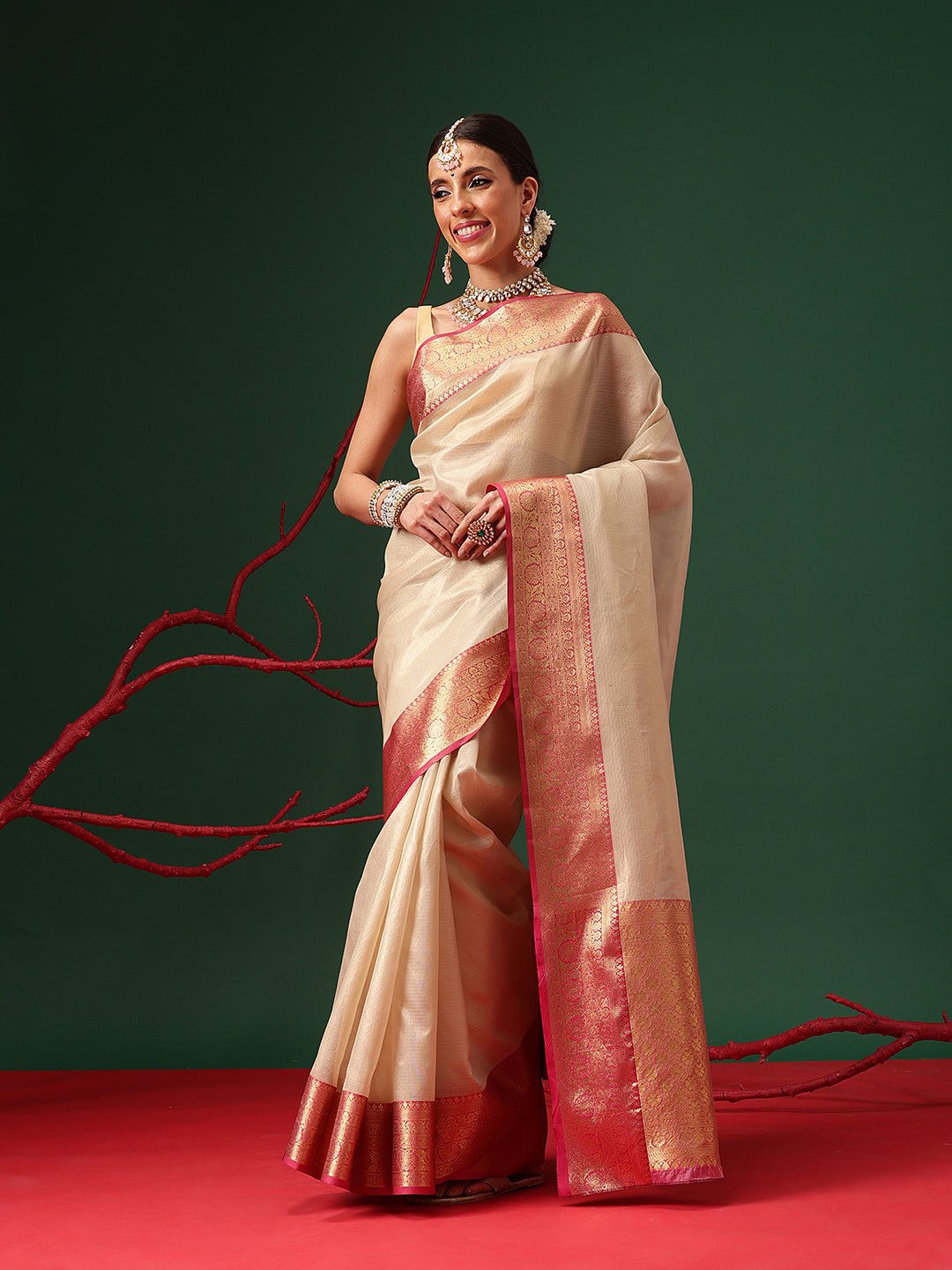 Banarasi Soft Crushed Tissue Silk Saree