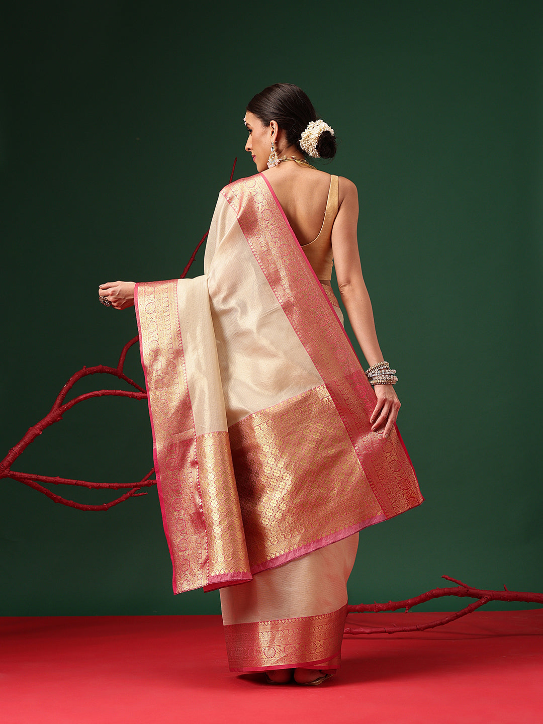 Banarasi Soft Crushed Tissue Silk Saree