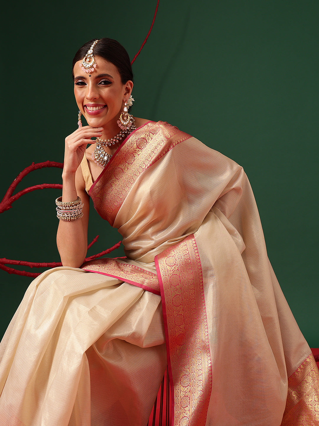 Banarasi Soft Crushed Tissue Silk Saree