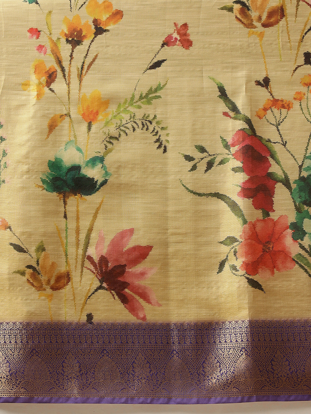 Banarasi Tissue Soft Silk Digital Printed Saree Woven Pallu & Blouse