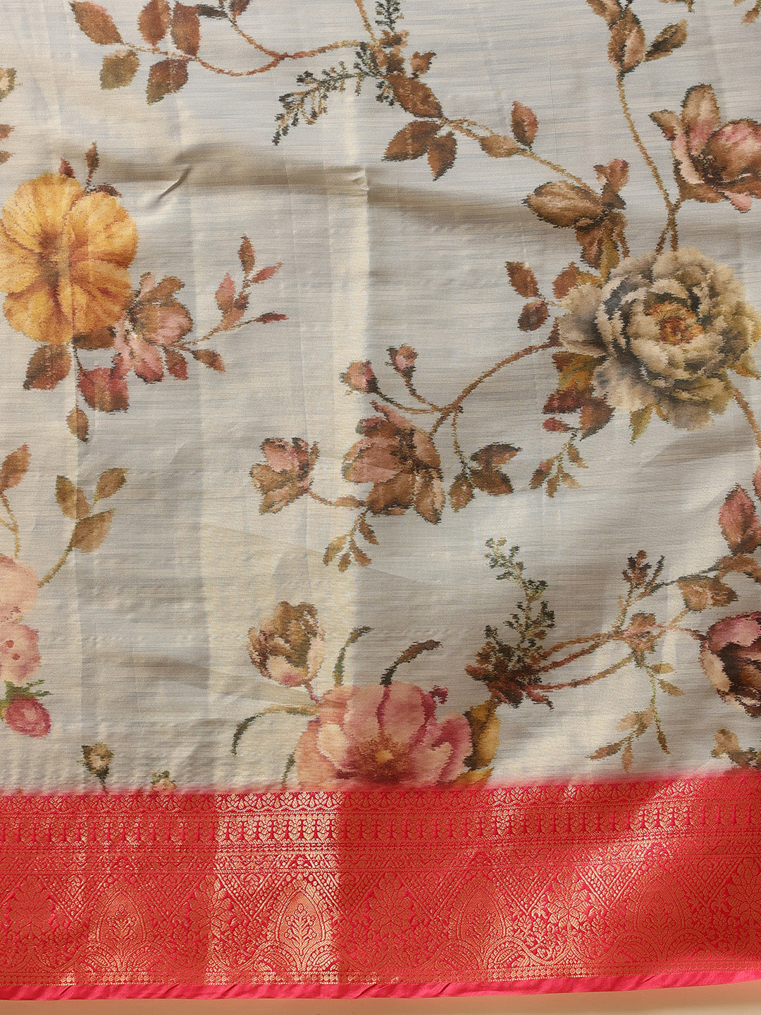 Banarasi Tissue Soft Silk Digital Printed Saree Woven Pallu & Blouse