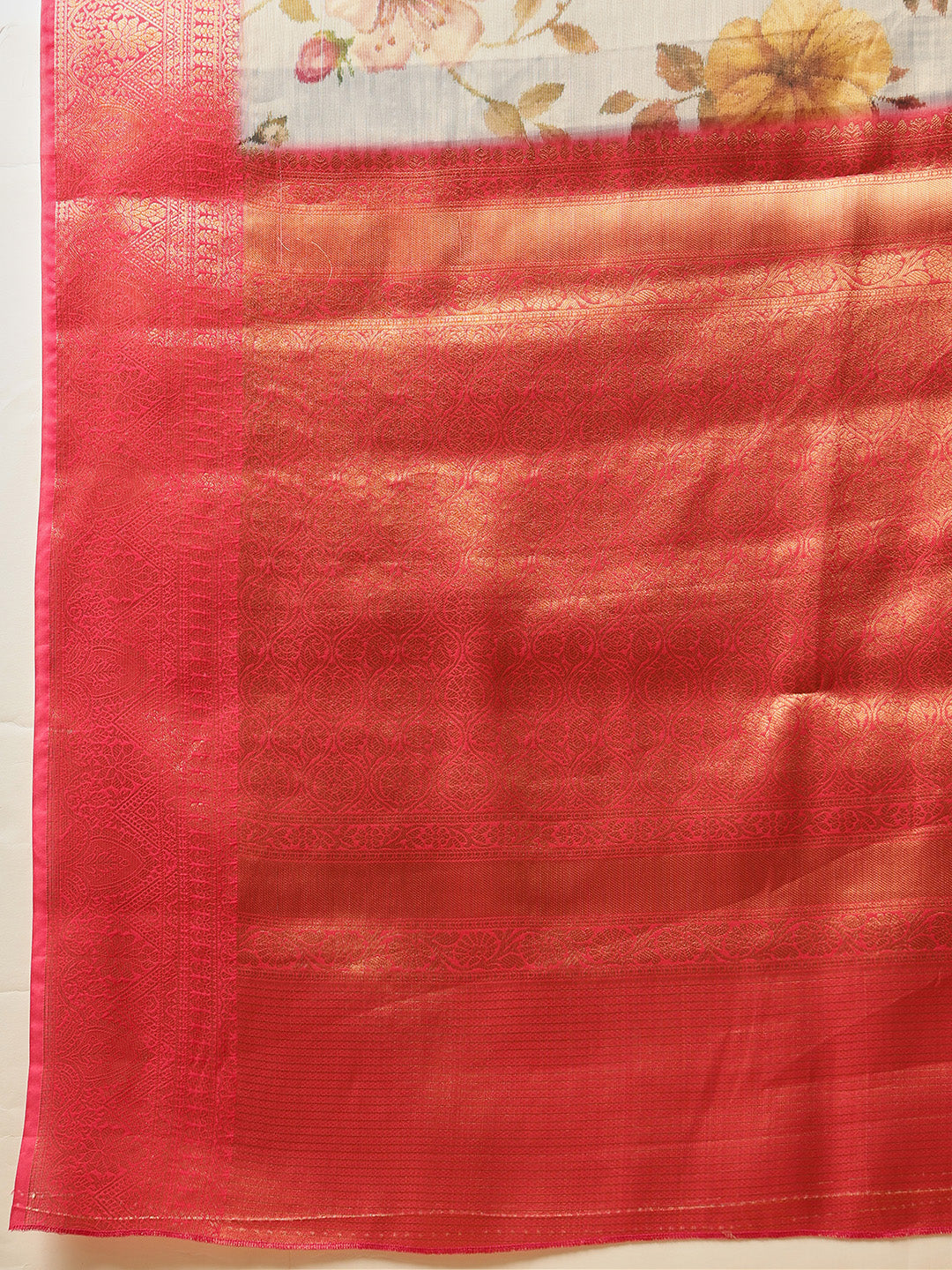 Banarasi Tissue Soft Silk Digital Printed Saree Woven Pallu & Blouse