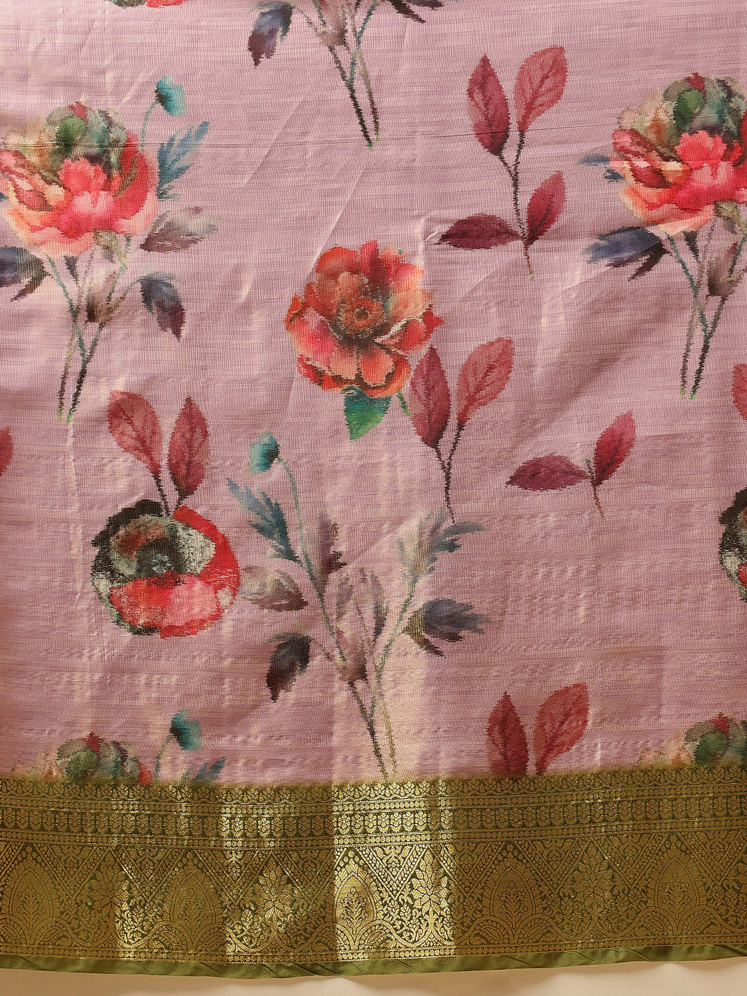 Banarasi Tissue Soft Silk Digital Printed Saree Woven Pallu & Blouse