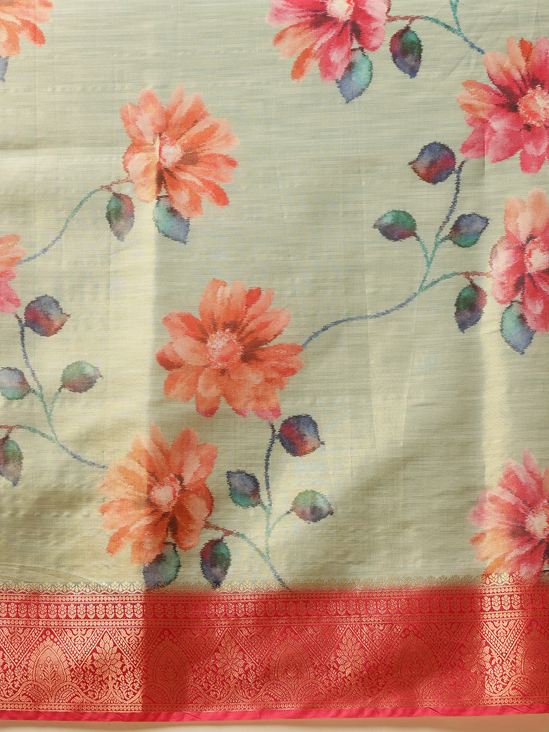 Banarasi Tissue Soft Silk Digital Printed Saree Woven Pallu & Blouse