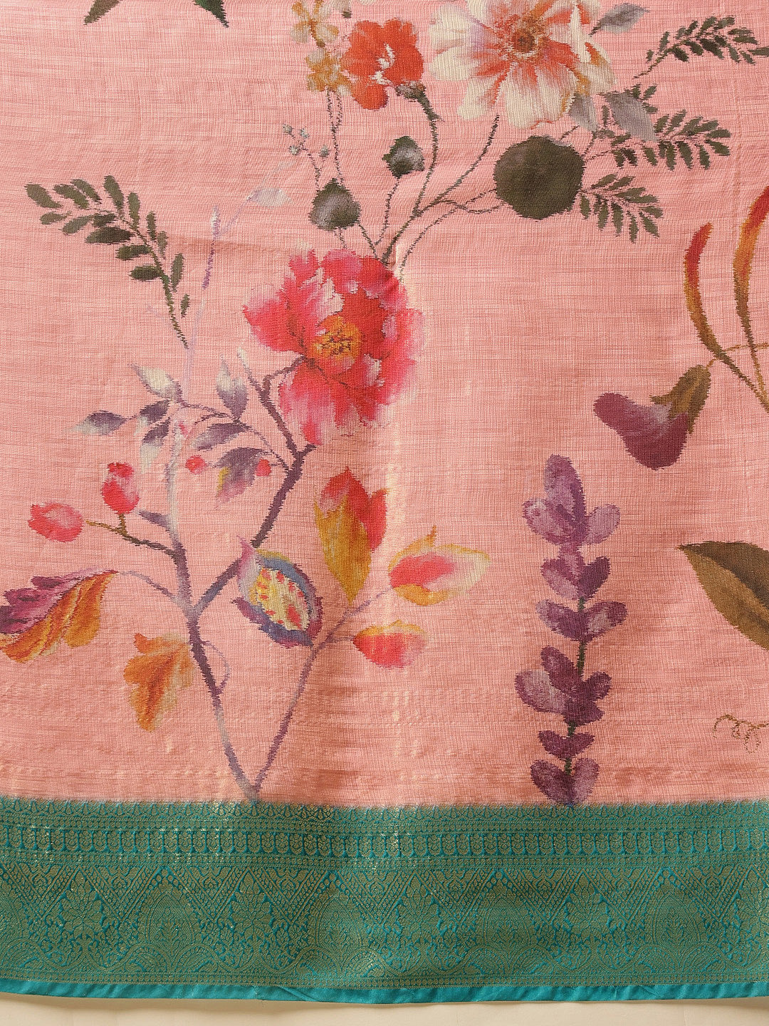 Banarasi Tissue Soft Silk Digital Printed Saree Woven Pallu & Blouse