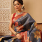Crushed Tissue Silk Floral Digital Printed Saree