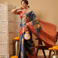 Crushed Tissue Silk Floral Digital Printed Saree