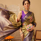 Crushed Tissue Silk Floral Digital Printed Saree
