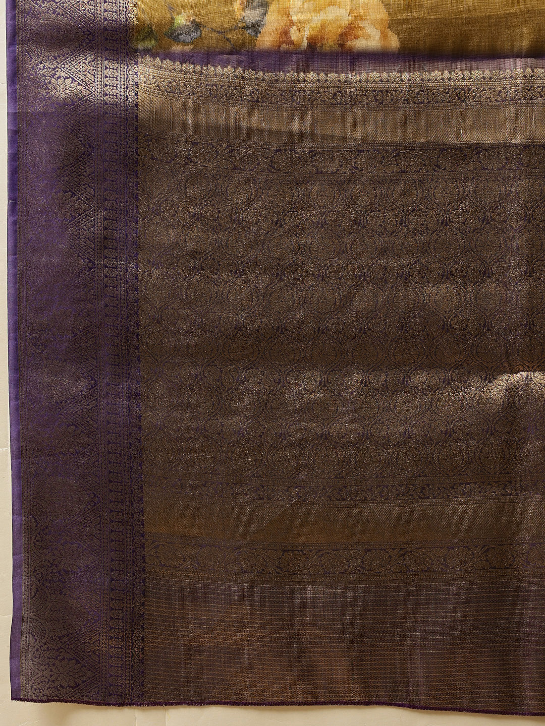 Crushed Tissue Silk Floral Digital Printed Saree