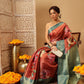 Crushed Tissue Silk Floral Digital Printed Saree