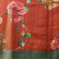 Crushed Tissue Silk Floral Digital Printed Saree