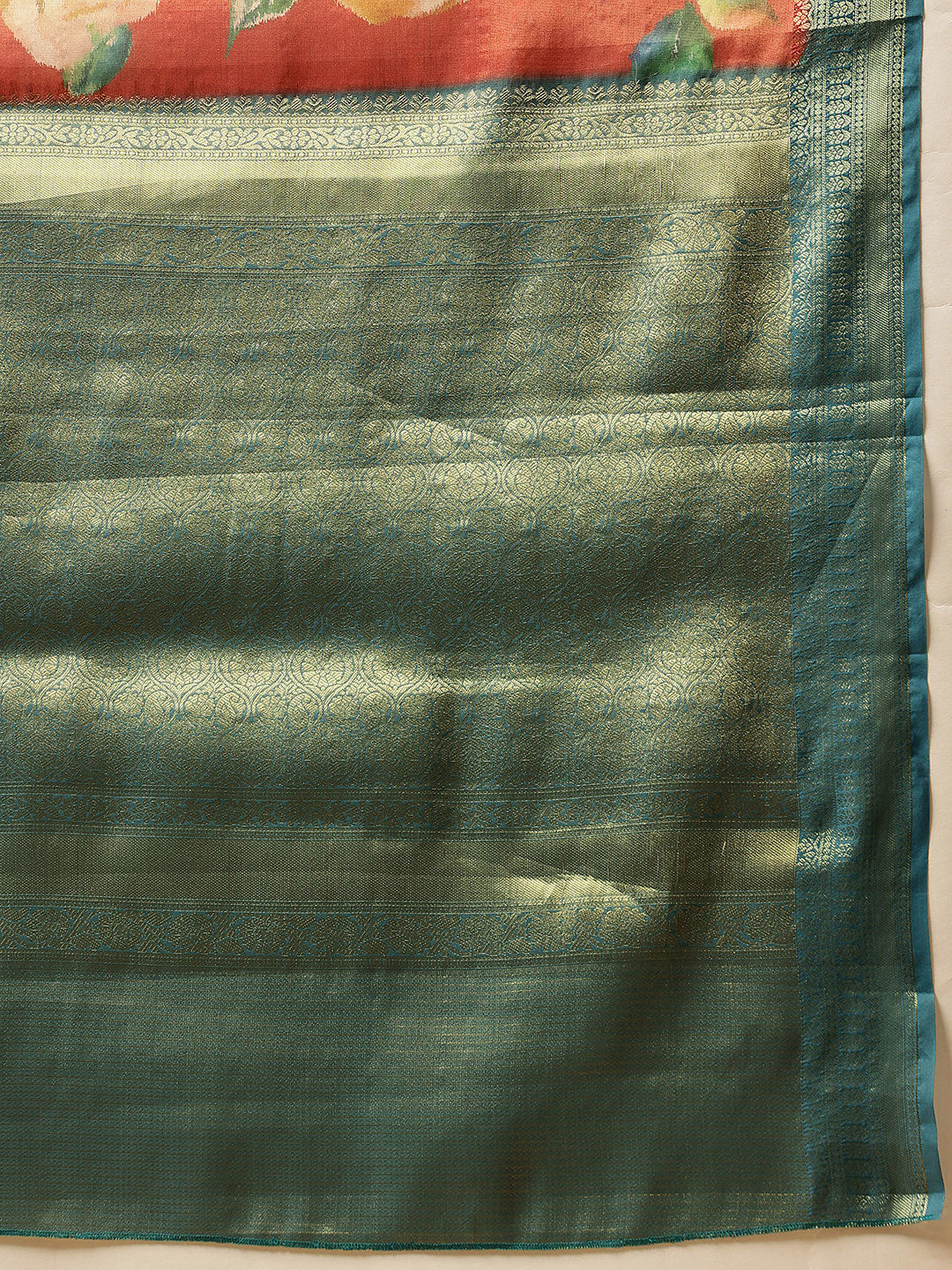 Crushed Tissue Silk Floral Digital Printed Saree