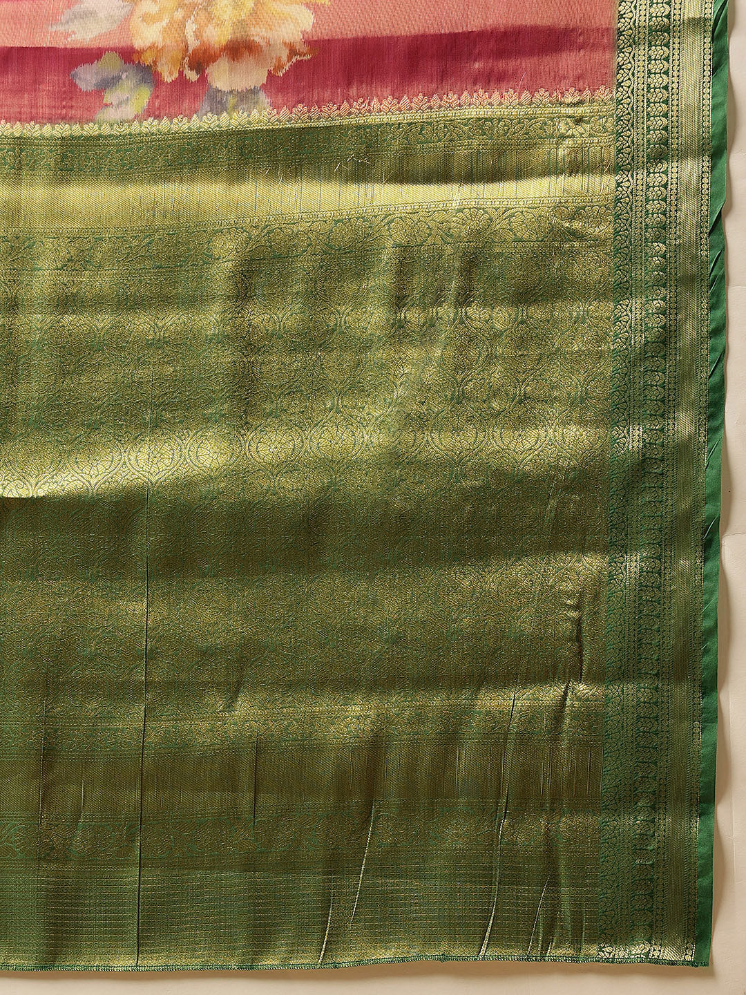 Crushed Tissue Silk Floral Digital Printed Saree