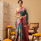 Crushed Tissue Silk Floral Digital Printed Saree