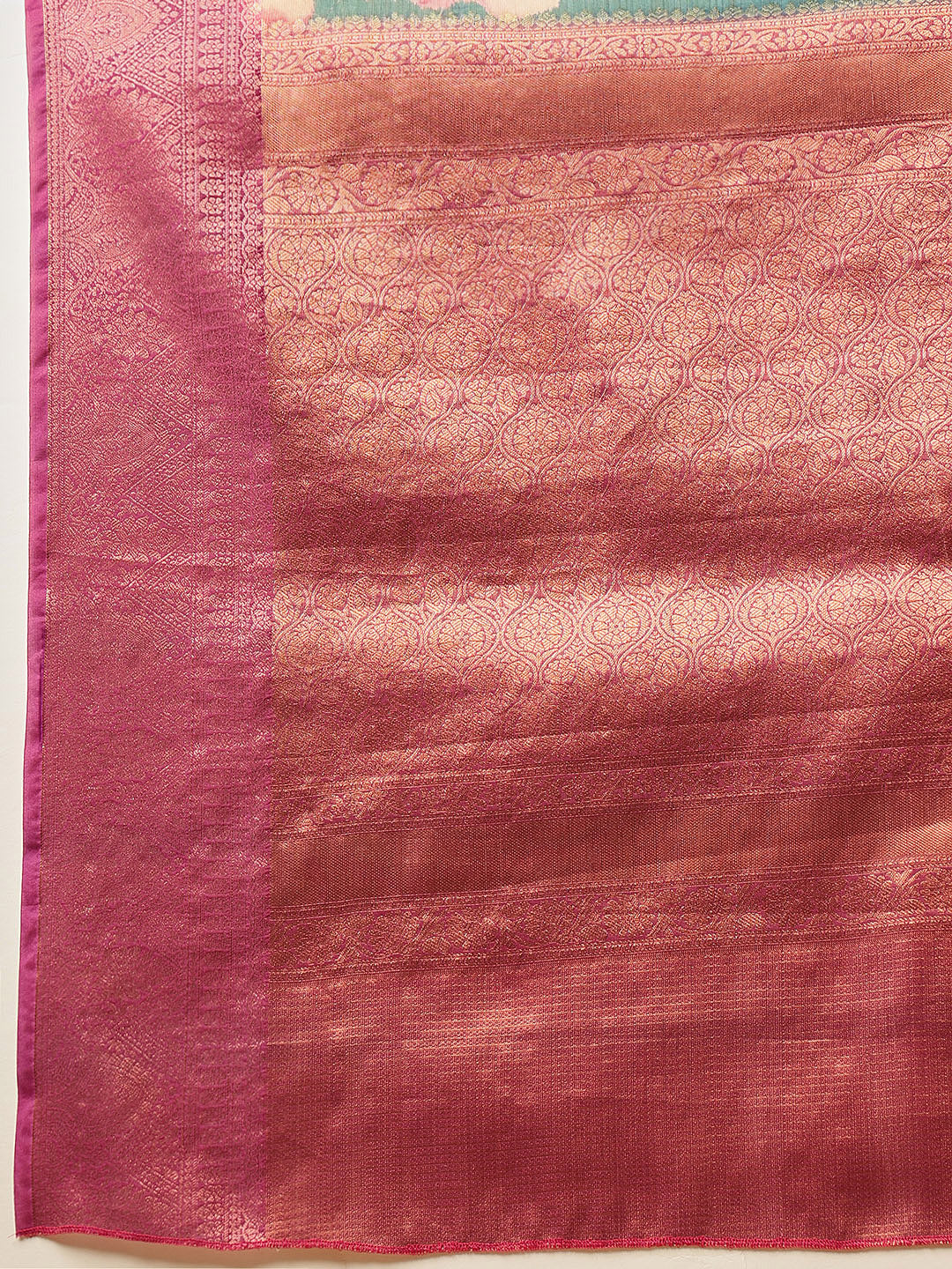 Crushed Tissue Silk Floral Digital Printed Saree