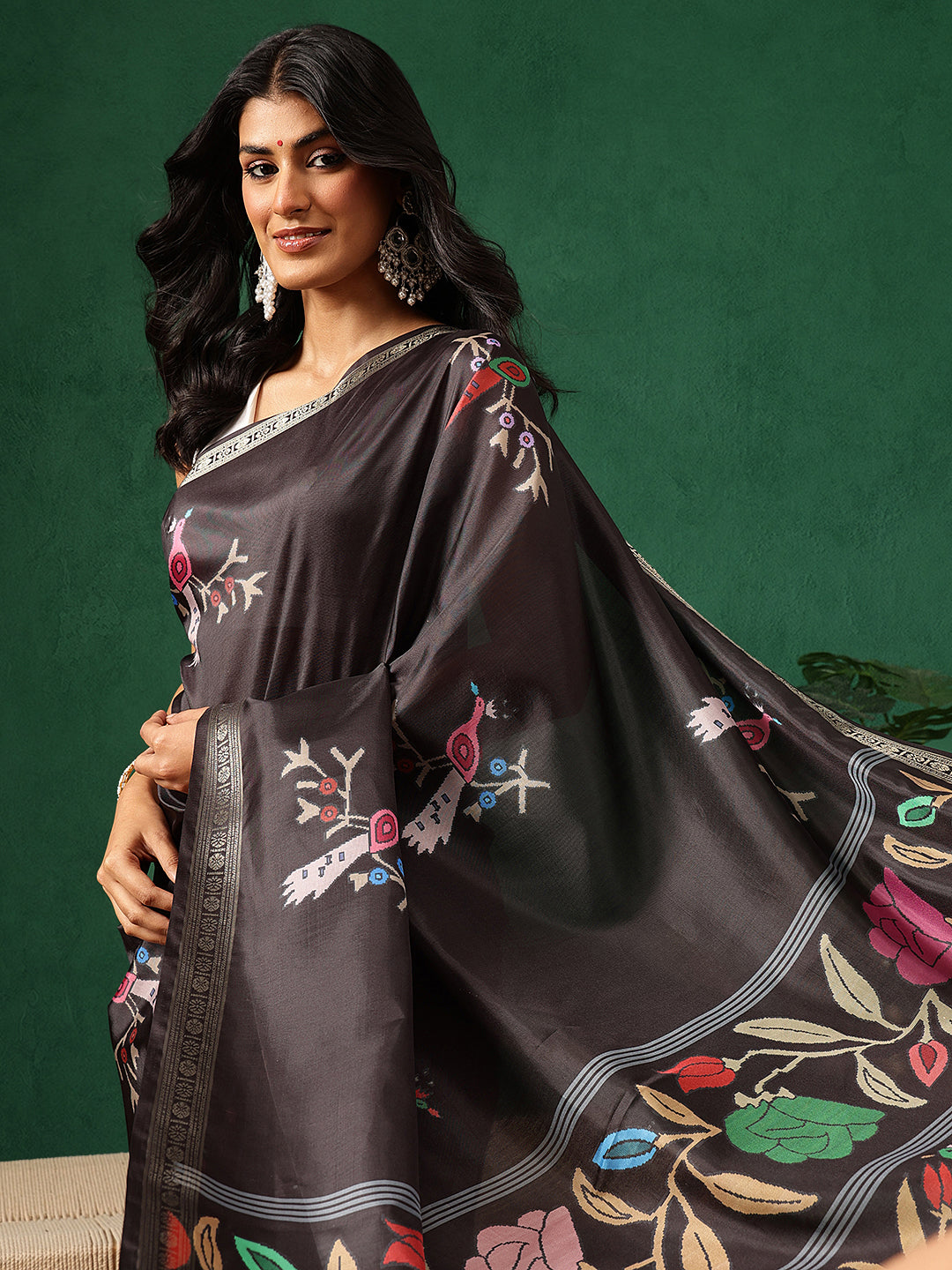 Digital Printed Art Silk Saree