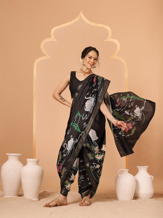 Digital Printed Art Silk Saree