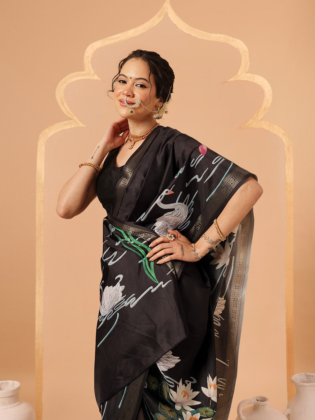 Digital Printed Art Silk Saree