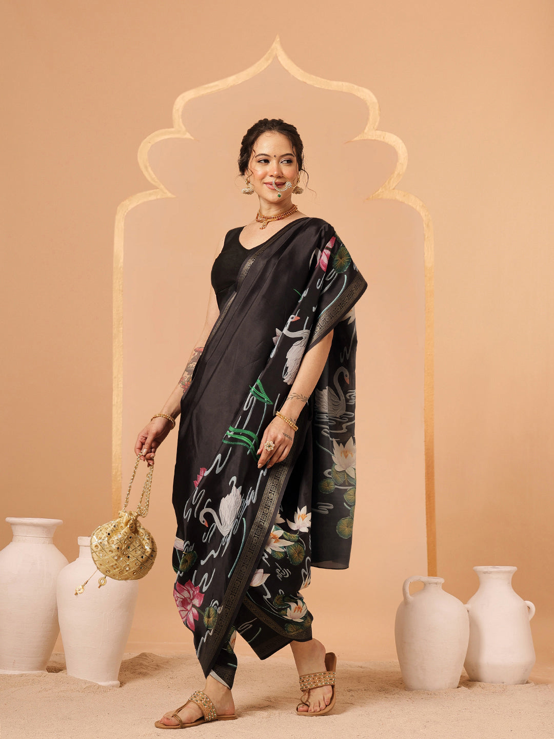 Digital Printed Art Silk Saree