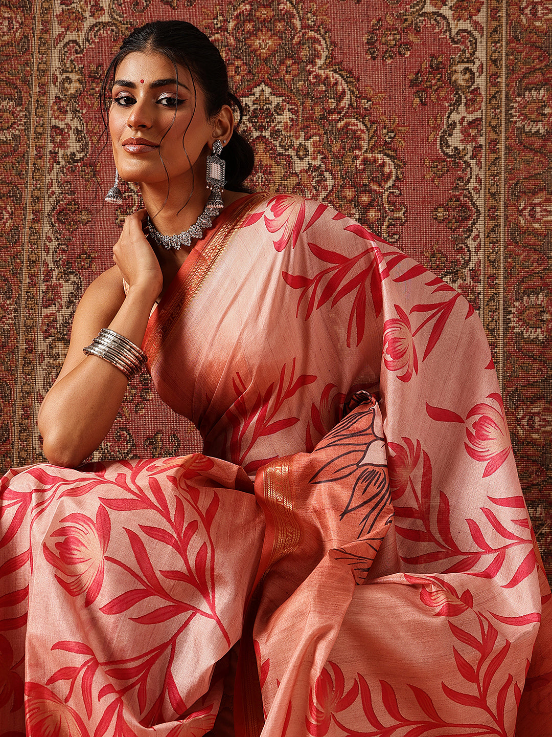 Digital Printed Art Silk Saree